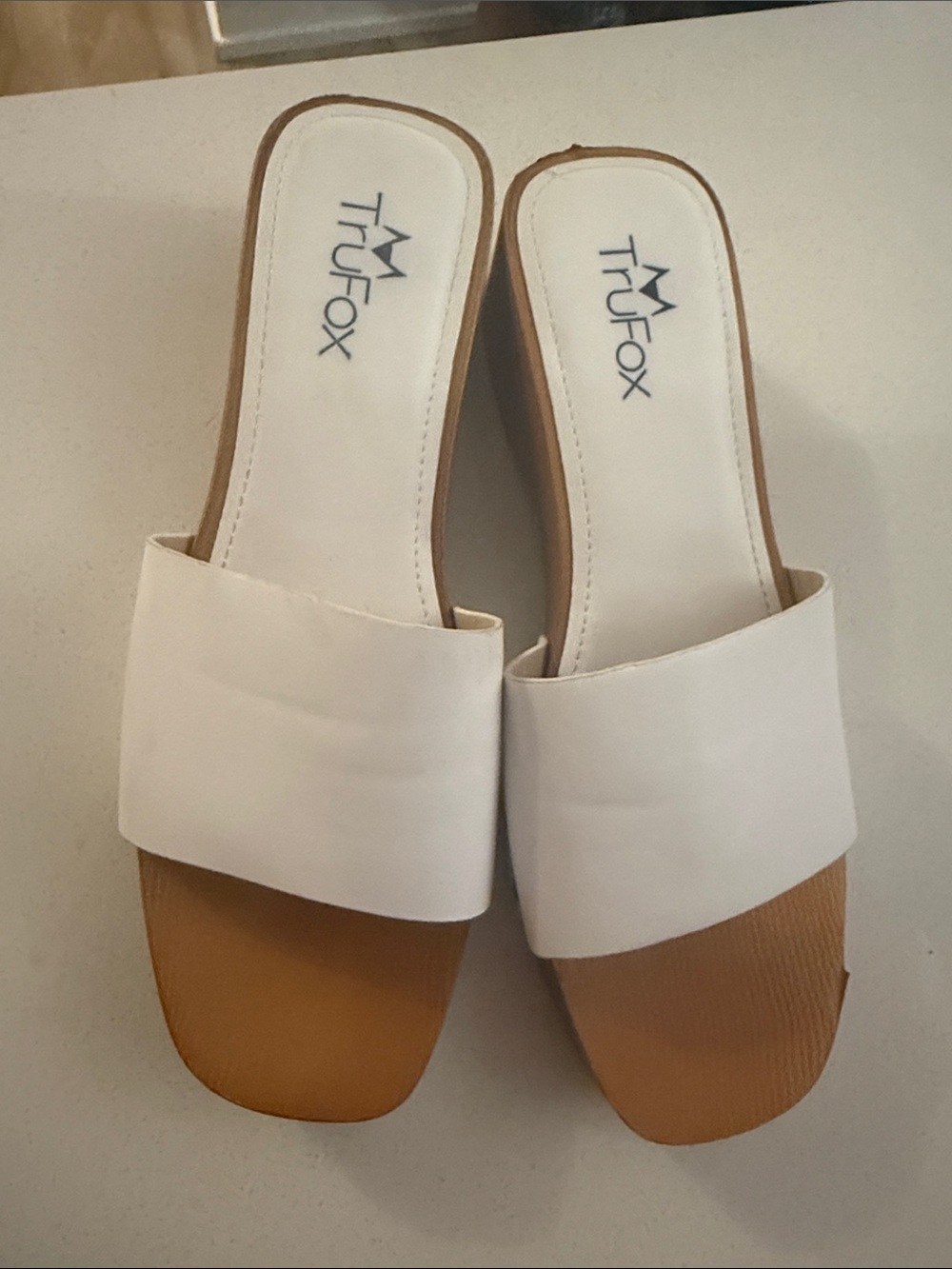 Women's White Slide Mules